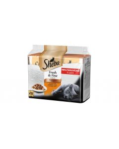 Sheba Nassfutter Fresh & Fine Sauce Geflügel Variation, 15 x 50g