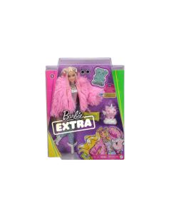 Barbie Puppe Extra mit flauschiger rosa Jacke