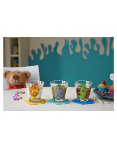 Leonardo Trinkglas für Kinder Bambini Tiermotiv 215 ml, 6 Stück